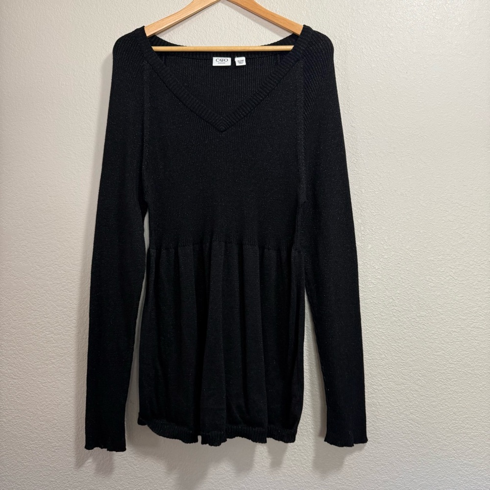 Cato Woman Black Ribbed Sweater - Size 22/24W - Picture 1 of 16